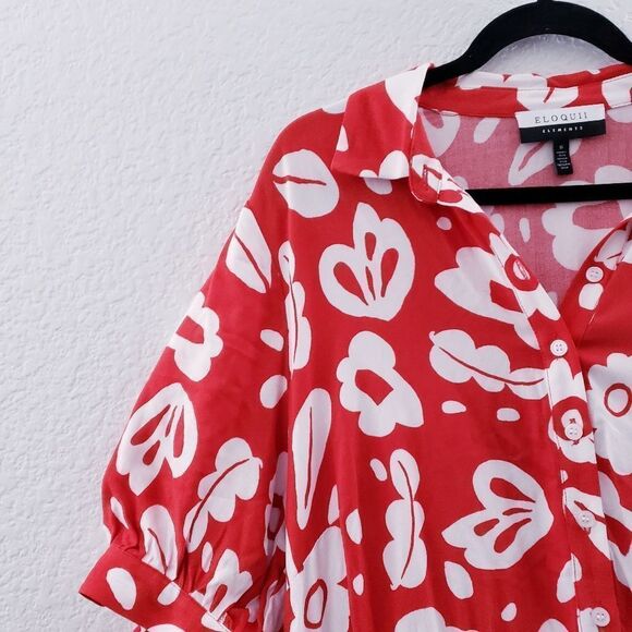 ELOQUII Stencil Print Walk Through Maxi Romper - Picture 6 of 13